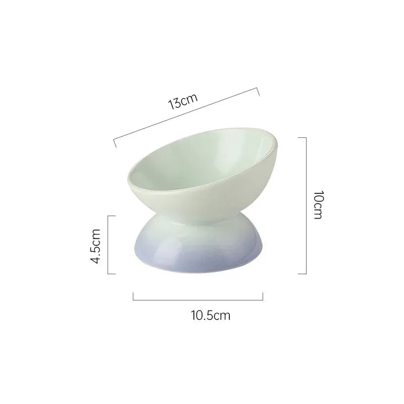 Feast in Style: Gradient Ceramic Pet Bowl for Cats