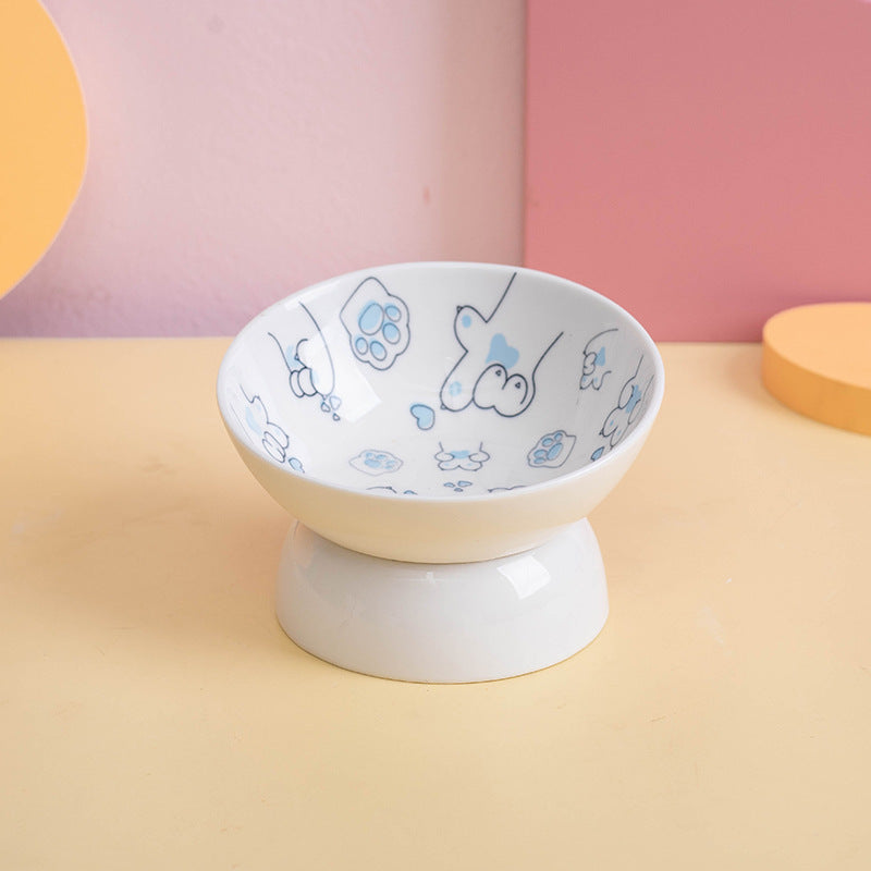Ceramic High Foot Bowl For Cats