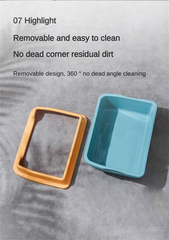 Spacious & Stylish: Large Capacity Semi-Enclosed Cat Toilet