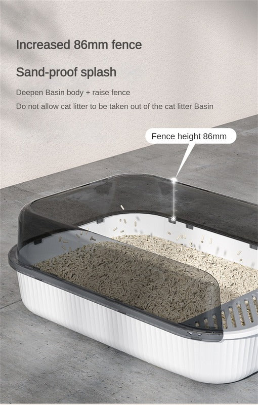 Maintain an Effortlessly Clean Home with Semi-Enclosed Jumbo Cat Litter Box