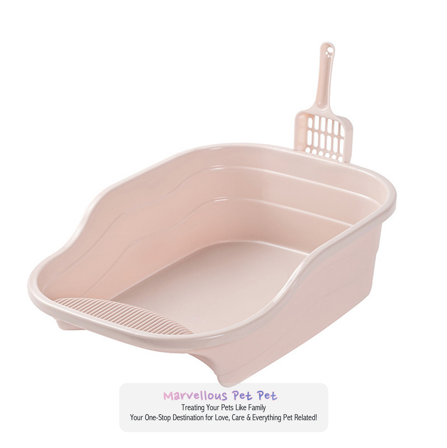 Simple & Spacious: Reinforced Large Deodorant Cat Litter Box with Splash