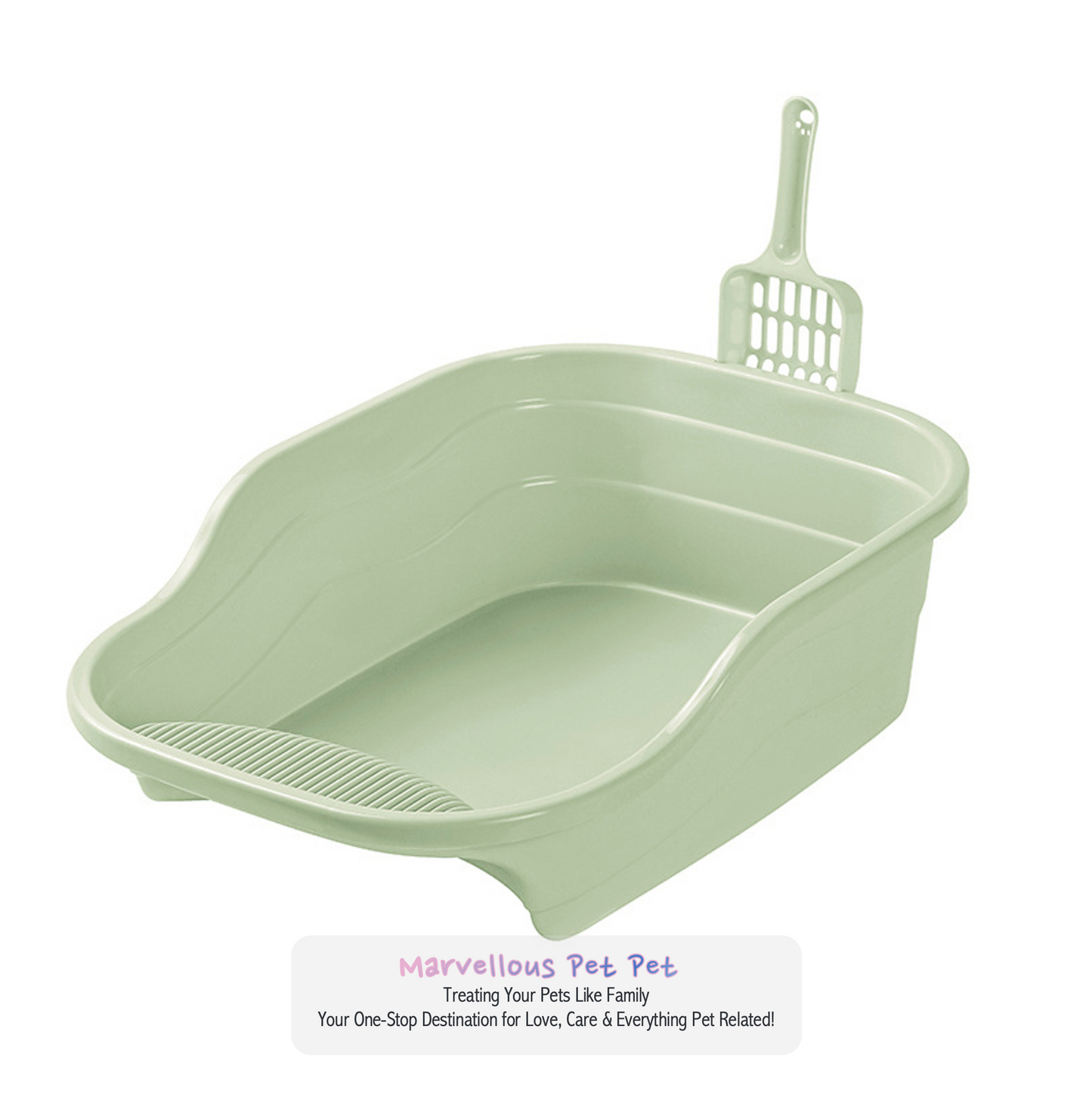 Simple & Spacious: Reinforced Large Deodorant Cat Litter Box with Splash