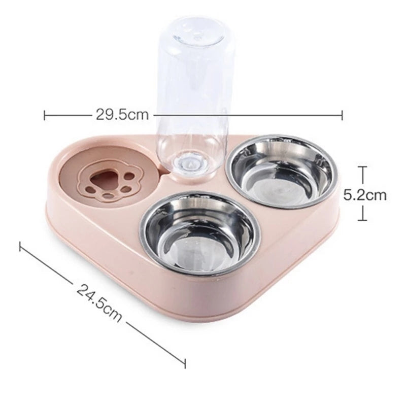 Pet Oasis: 3-in-1 Dog & Cat Food Bowl Combo