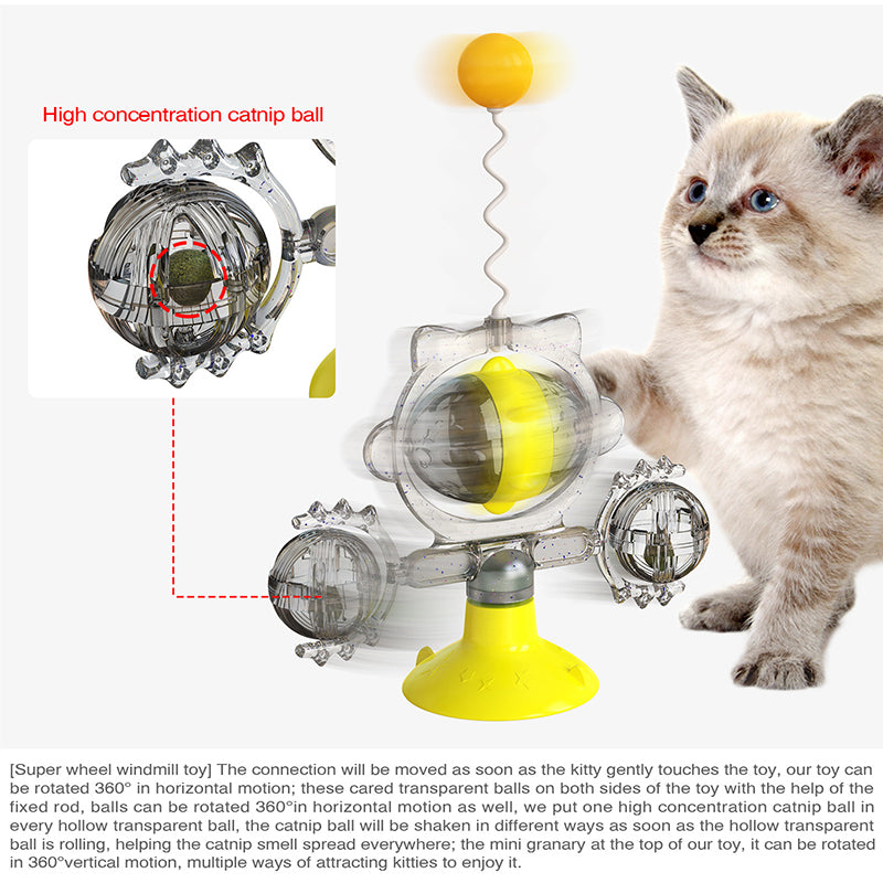 Catnip Teasing Stick, A Windmill Turntable Cat Toy