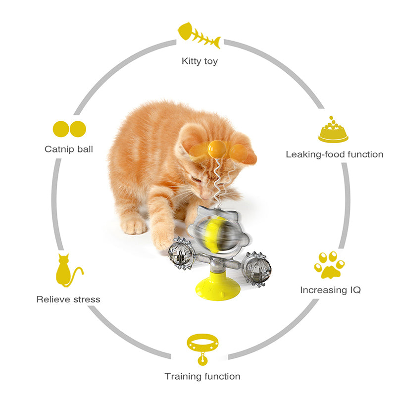 Catnip Teasing Stick, A Windmill Turntable Cat Toy