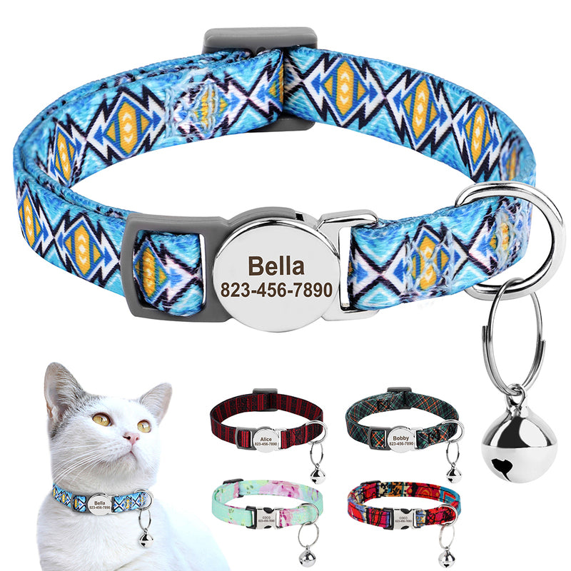 Adjustable Custom Printed Cat & Puppy Collar