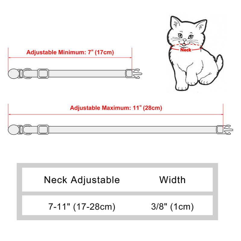 Adjustable Custom Printed Cat & Puppy Collar