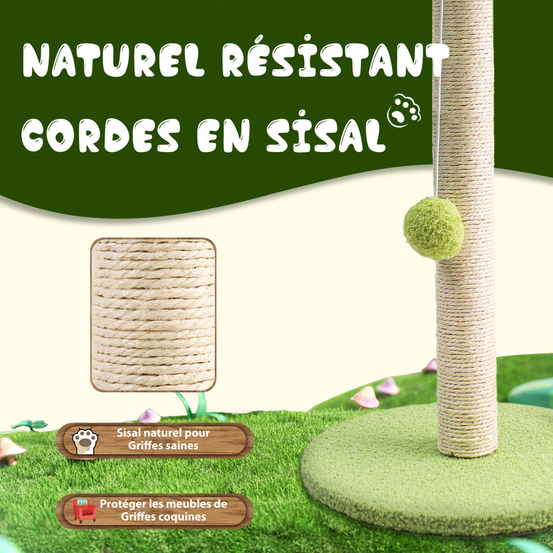Adorable Leafy Green Cat Scratching Post