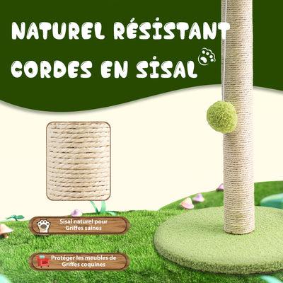 Adorable Leafy Green Cat Scratching Post