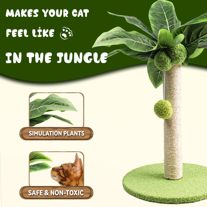 Adorable Leafy Green Cat Scratching Post