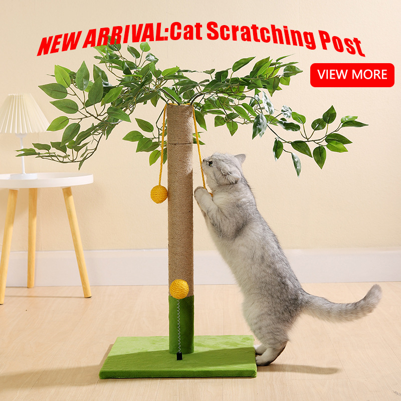 Adorable Leafy Green Cat Scratching Post