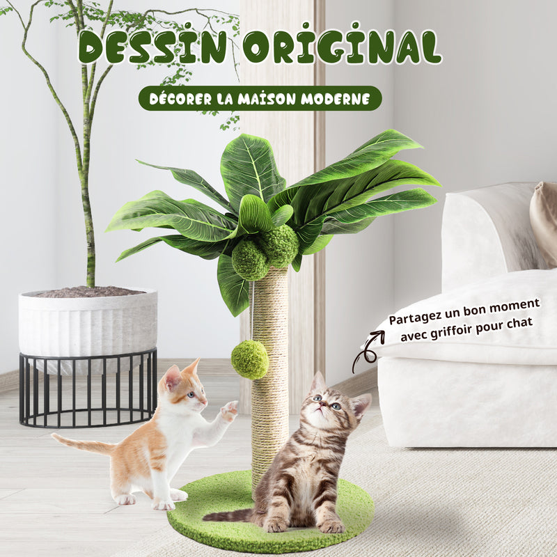 Adorable Leafy Green Cat Scratching Post