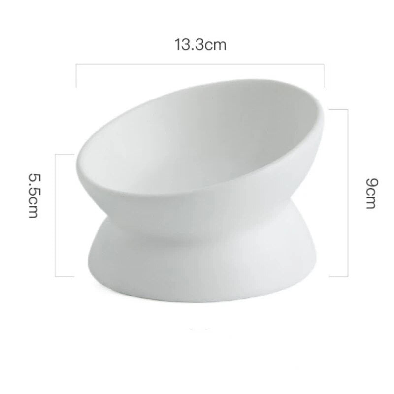 Pet's Culinary Delight: 15° Tilted Elevated Feeding Dish for Small Dogs and Cats