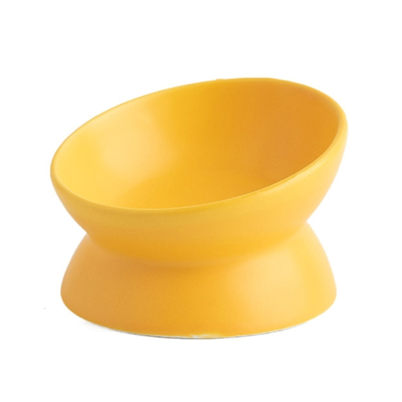 Pet's Culinary Delight: 15° Tilted Elevated Feeding Dish for Small Dogs and Cats