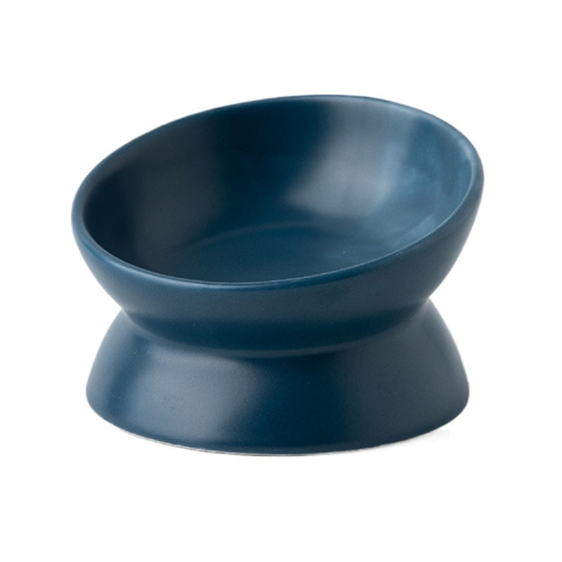 Pet's Culinary Delight: 15° Tilted Elevated Feeding Dish for Small Dogs and Cats