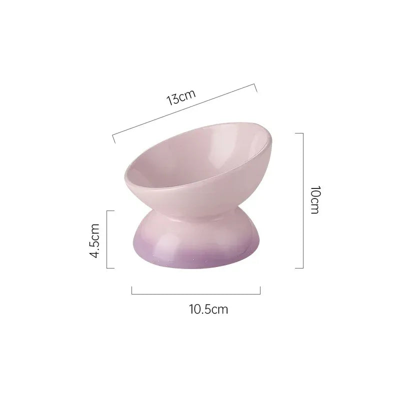 Feast in Style: Gradient Ceramic Pet Bowl for Cats