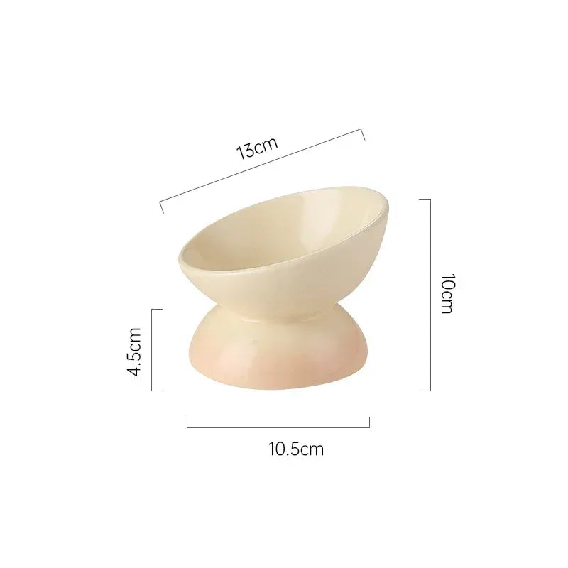 Feast in Style: Gradient Ceramic Pet Bowl for Cats