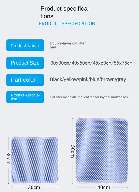 Double Layer Anti-Slip Cat Litter Mat