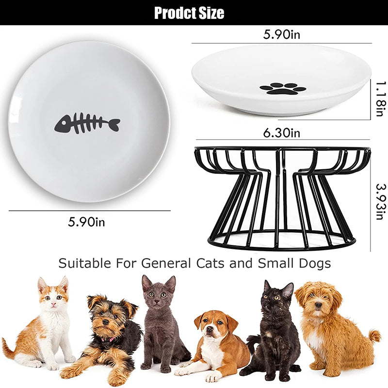 Cat Lift Bowl, on a Chic Metal Stand