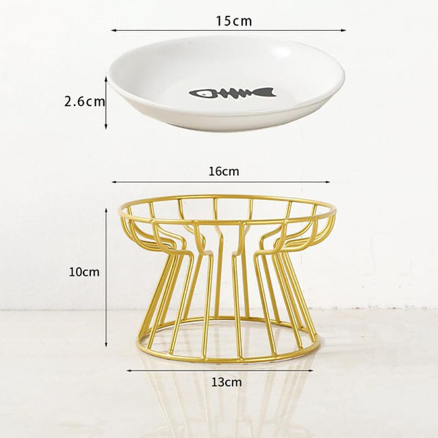 Cat Lift Bowl, on a Chic Metal Stand