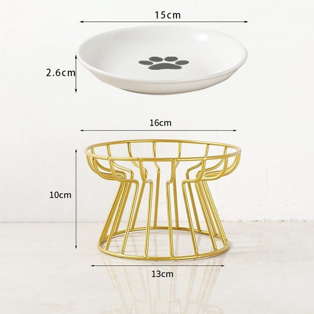 Cat Lift Bowl, on a Chic Metal Stand
