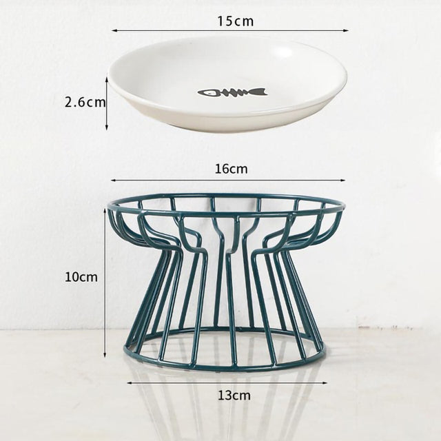 Cat Lift Bowl, on a Chic Metal Stand
