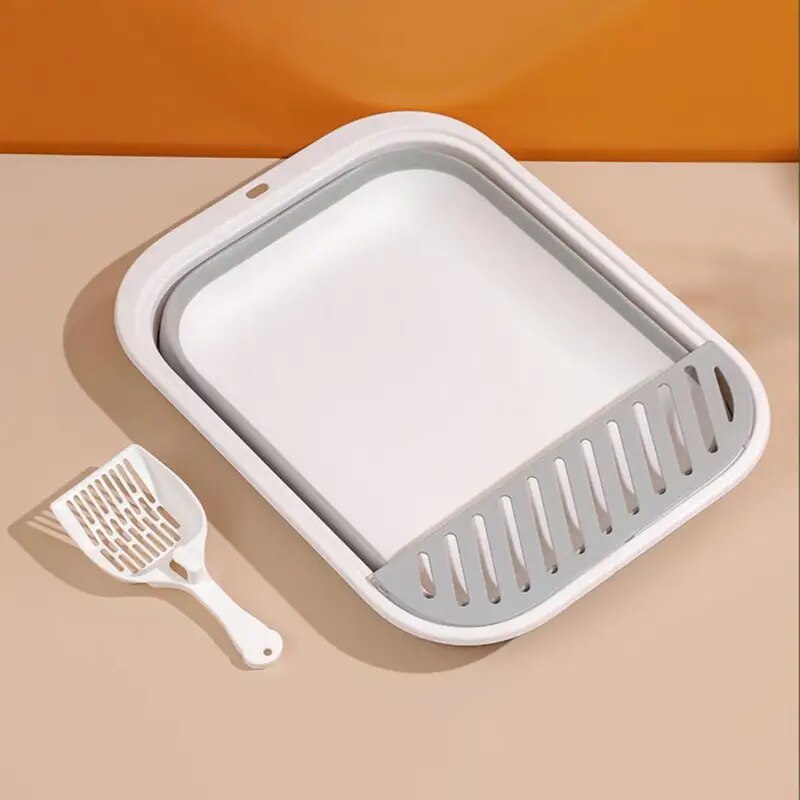 Hygiene Haven: Semi-Closed Plastic Cat Litter Box