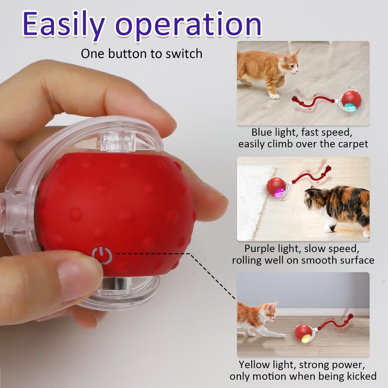 Interactive Feline Fun - New Motion Sensor Cat Toy Ball