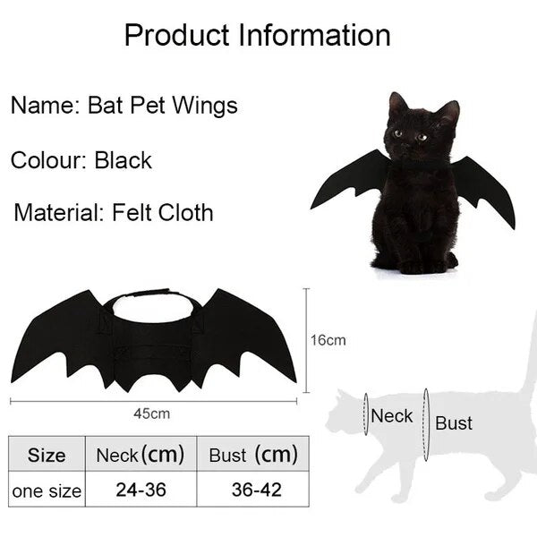 Pet-Perfect Halloween Black Bat Wings Harness