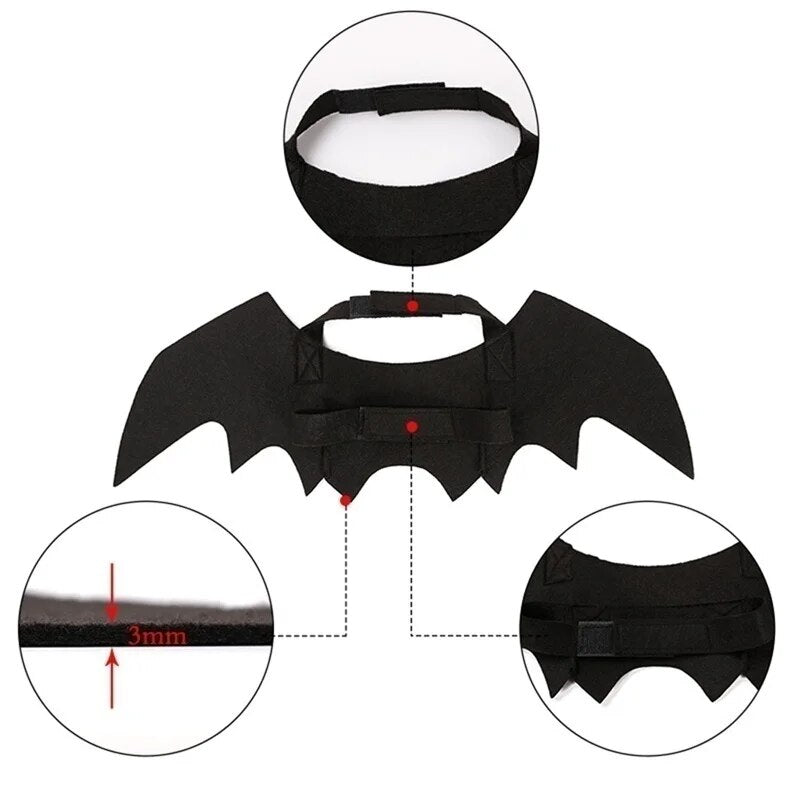 Pet-Perfect Halloween Black Bat Wings Harness