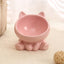 Diagonal High-Feet Ceramic Cat Bowl Exclusively Crafted to Protect Furry Friend's Cervical Spine
