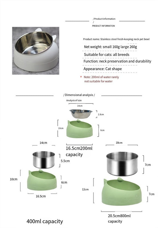 Dine with Care: 15-Degree Raised Cat & Dog Bowl