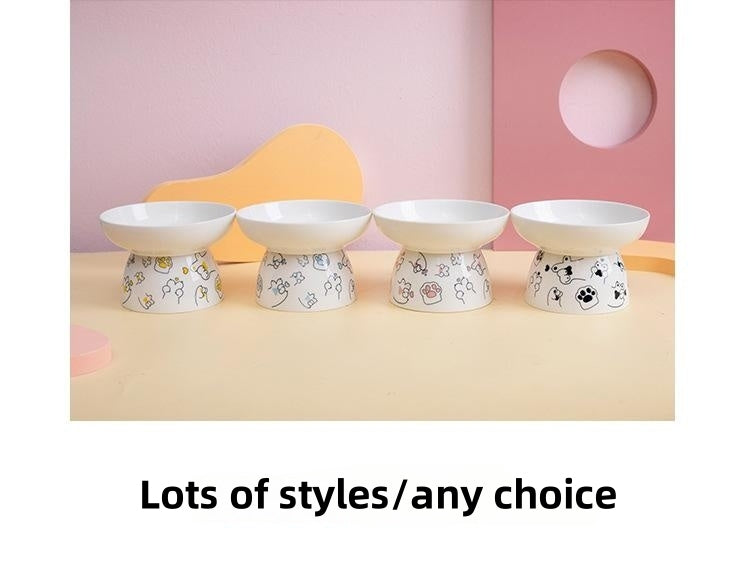 Ceramic High Foot Bowl For Cats