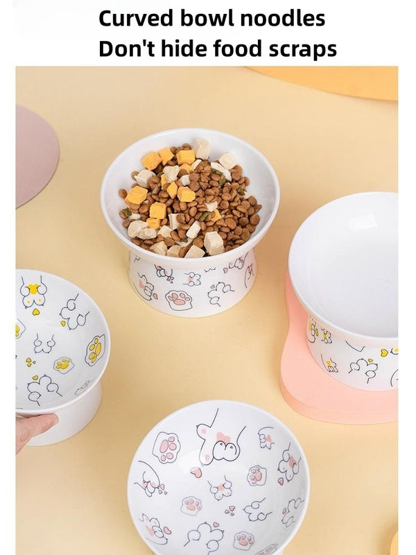 Ceramic High Foot Bowl For Cats