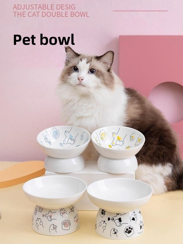 Ceramic High Foot Bowl For Cats