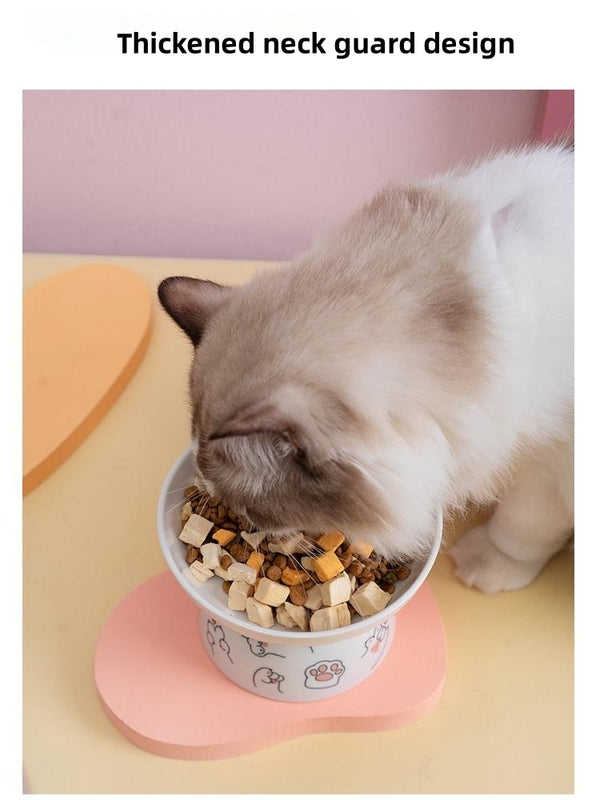 Ceramic High Foot Bowl For Cats