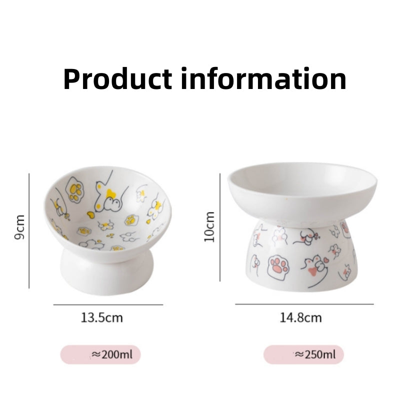 Ceramic High Foot Bowl For Cats