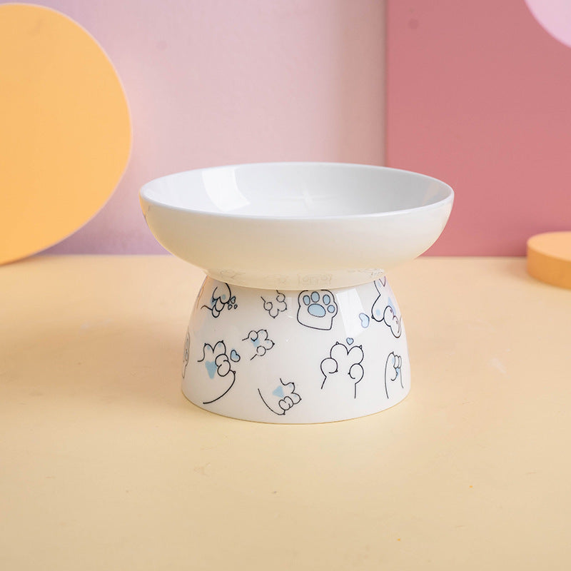 Ceramic High Foot Bowl For Cats