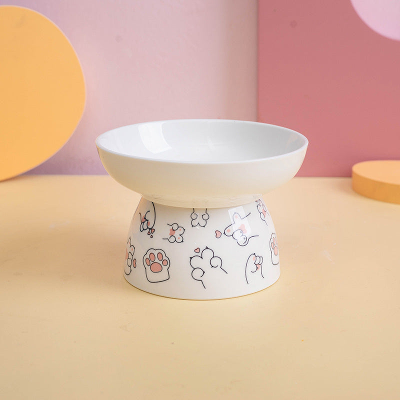 Ceramic High Foot Bowl For Cats