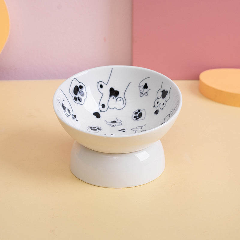 Ceramic High Foot Bowl For Cats