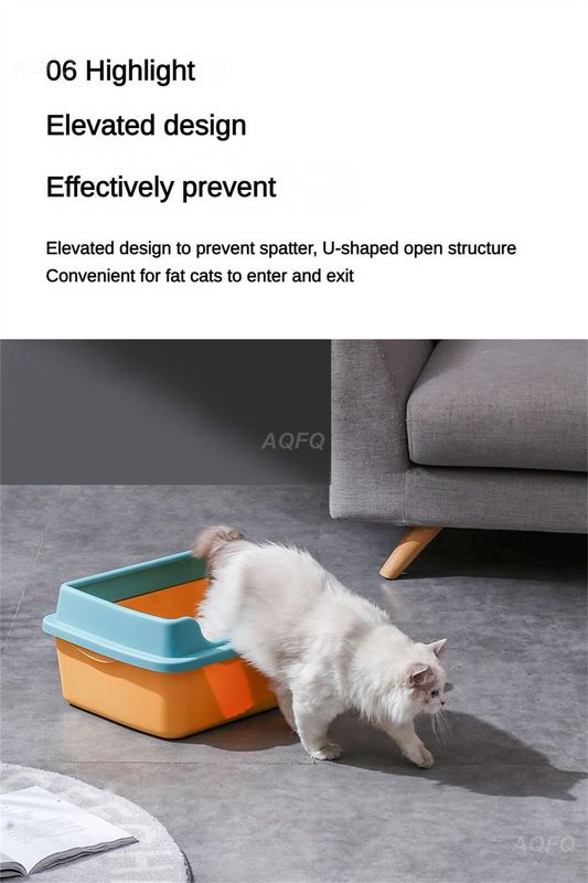 Spacious & Stylish: Large Capacity Semi-Enclosed Cat Toilet