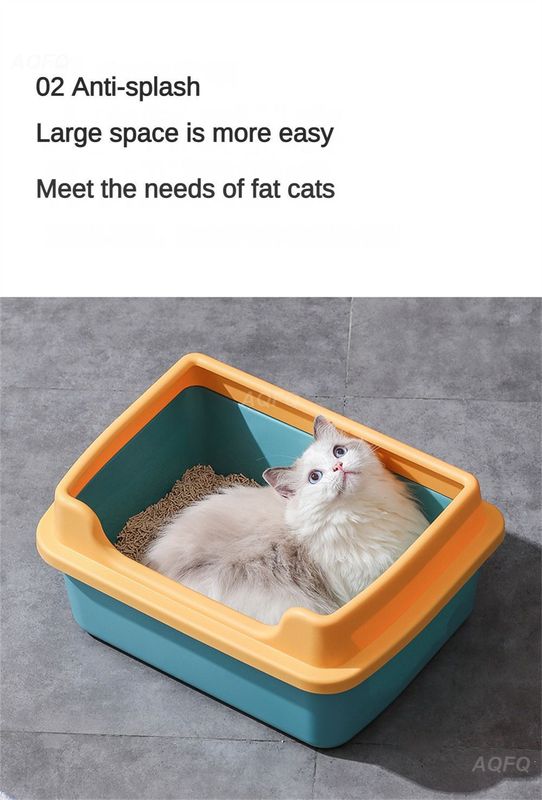 Spacious & Stylish: Large Capacity Semi-Enclosed Cat Toilet