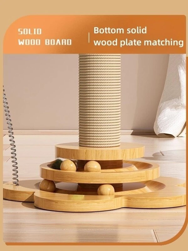 Turntable Cat Toy - Crafted With Solid Wood