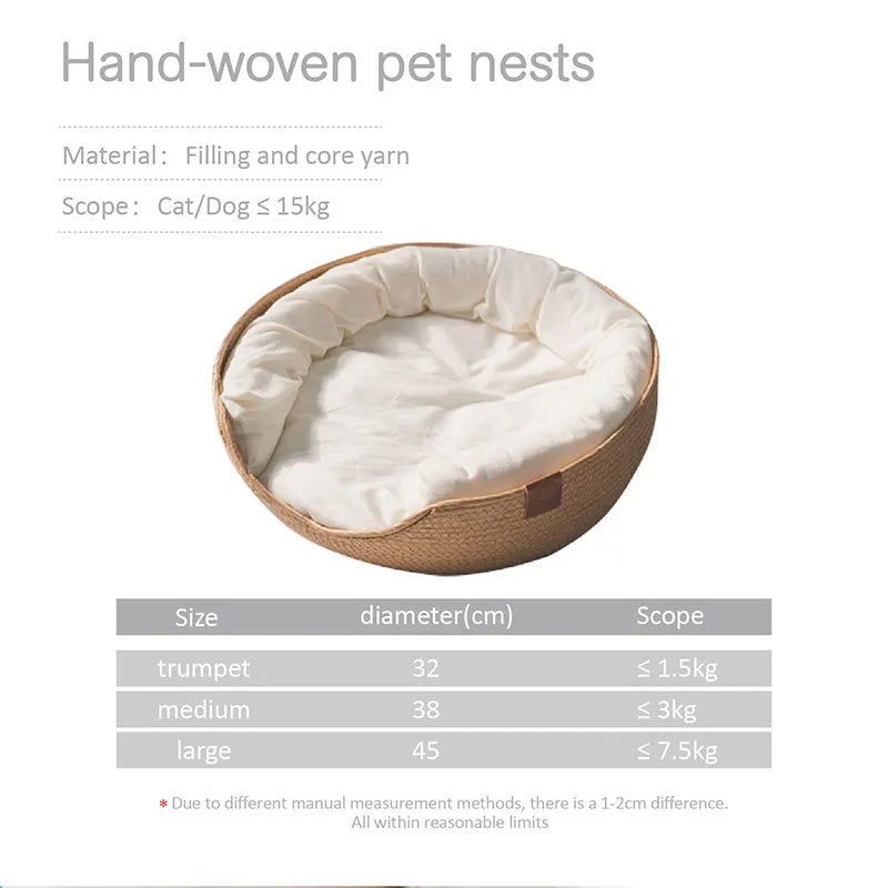 Cozy Critter Haven: Handcrafted Bamboo Woven Four-Season Pet Sofa