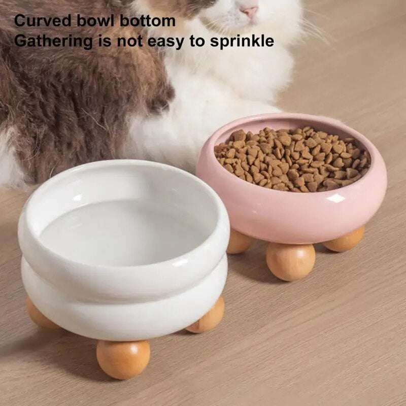 Pet Ceramic Bowl With Anti-Overturning, Non-Slip Features