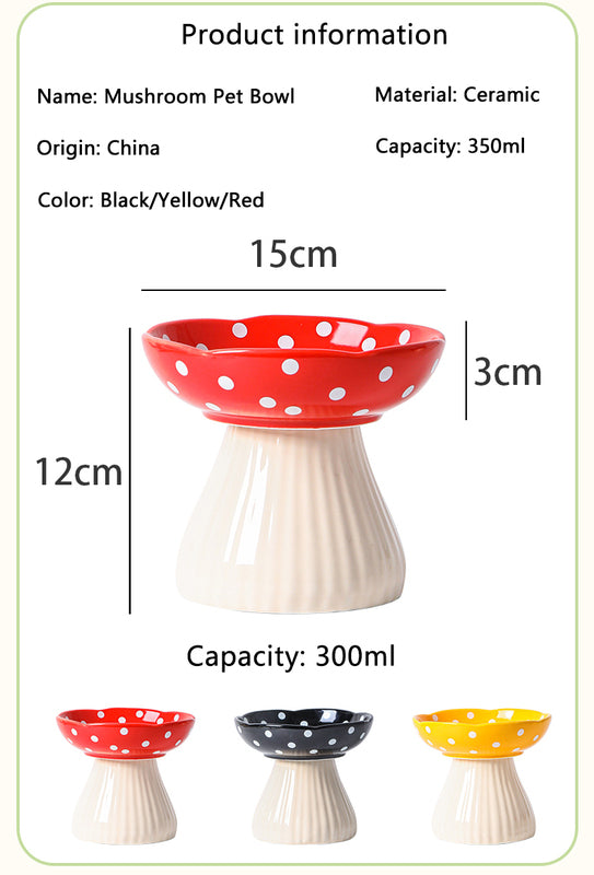 Creative Ceramic Mushroom Shaped Bowl for your Cat or Puppy