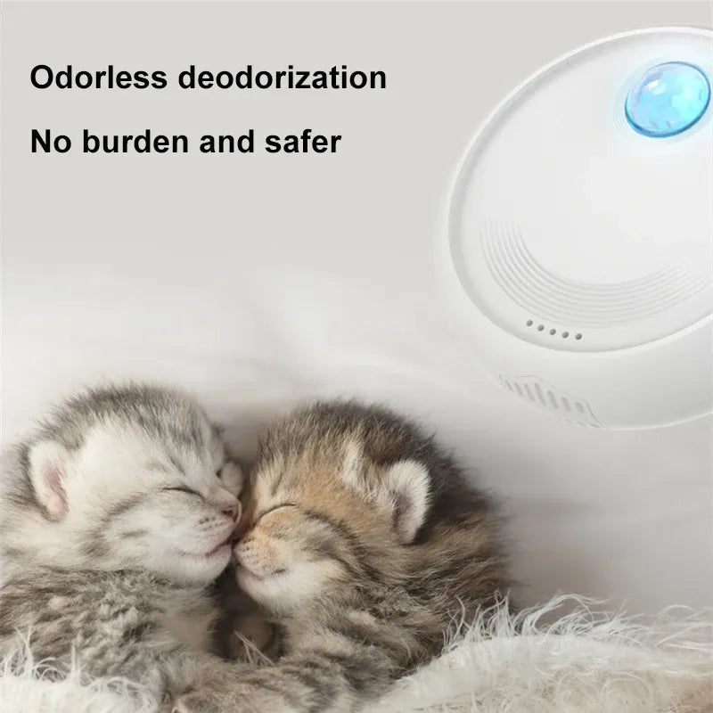 Streamlined Paws: 4000mAh Rechargeable Smart Air Purifier
