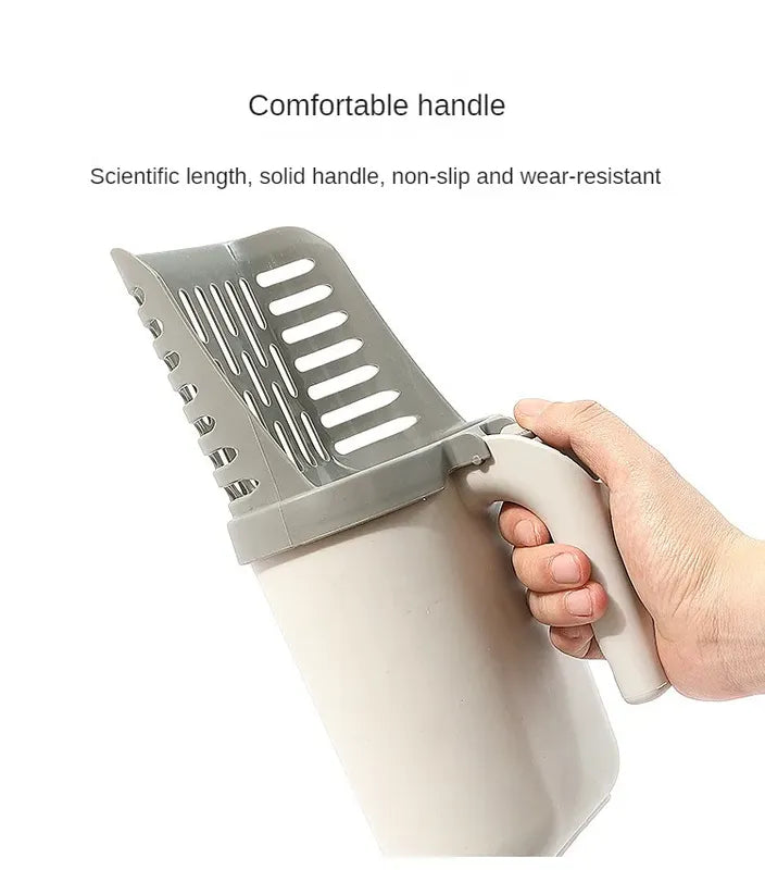 Super-Handy Cat Litter Scoop with Built-in Bag Holder