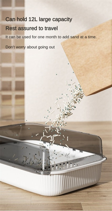 Maintain an Effortlessly Clean Home with Semi-Enclosed Jumbo Cat Litter Box