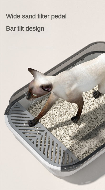 Maintain an Effortlessly Clean Home with Semi-Enclosed Jumbo Cat Litter Box
